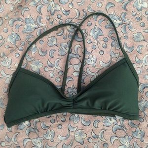 strappy olive green bikini top