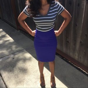 Royal blue pencil skirt