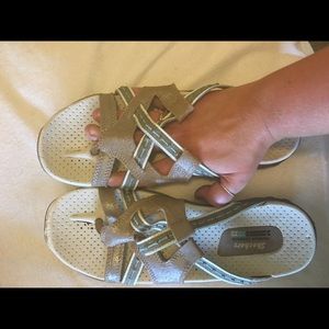 Skechers sandals with sneaker bottoms