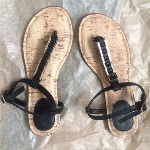 Super Cute Gold & Black Sandals
