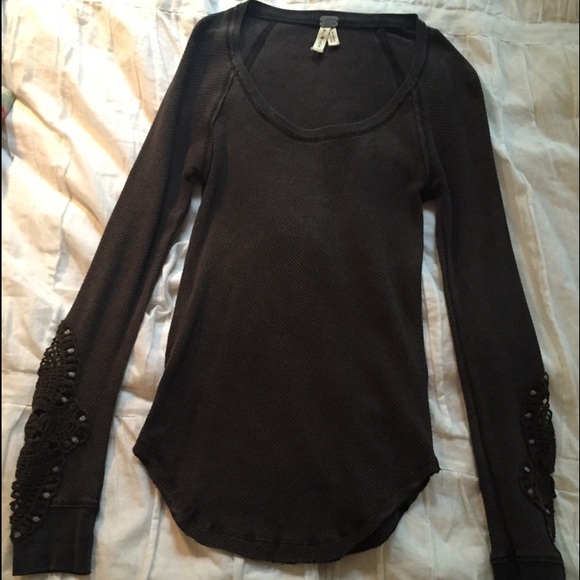 Free People Waffle Shirt