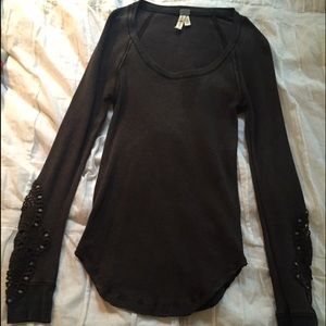 Free People Waffle Shirt