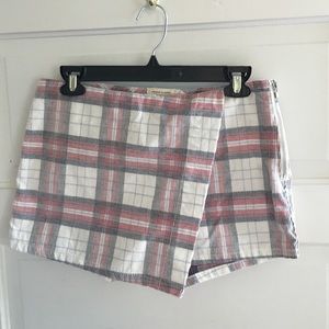 Plaid corduroy skort