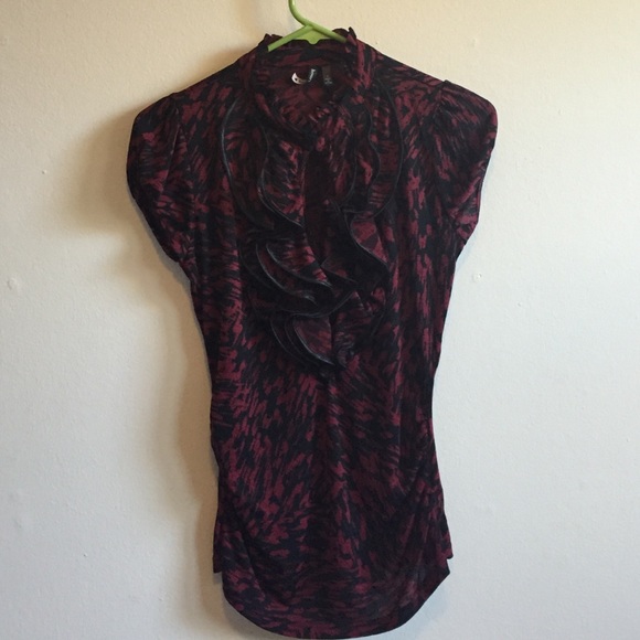 Maroon and black blouse. Never worn