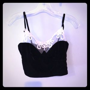 Black Velvet Crop Top