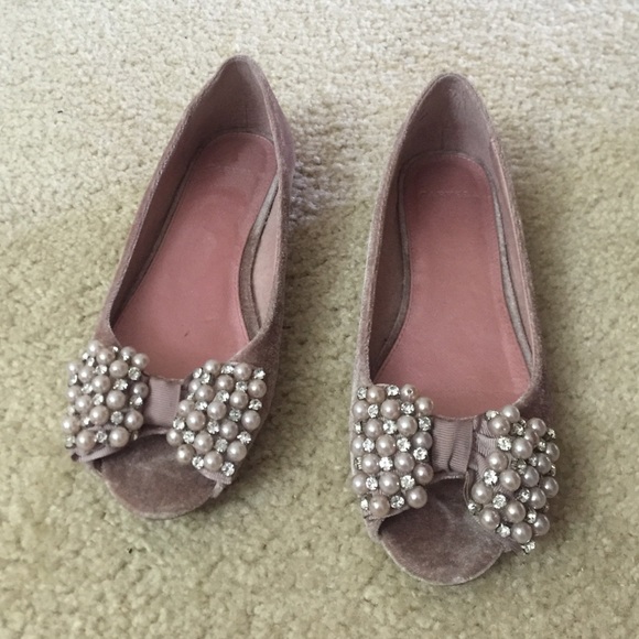 Pink peep toes with bow