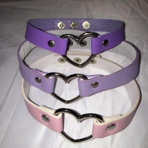 "Purple Princess" 3 pack Heart Collar Choker Set!