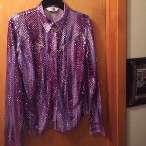 Roper purple sequined shirt