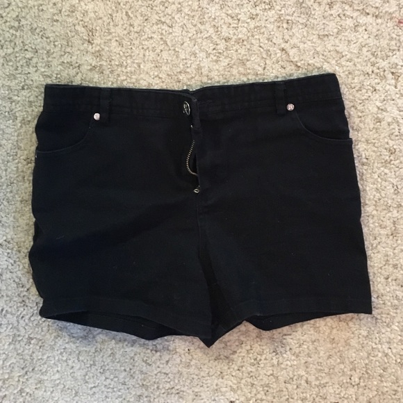 High waisted black shorts