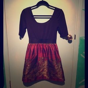 black and purple dress