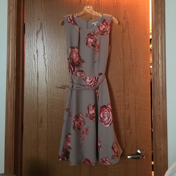 Brown and Pink Floral Dress