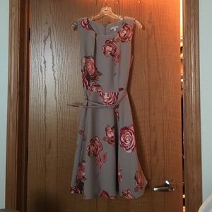 Brown and Pink Floral Dress