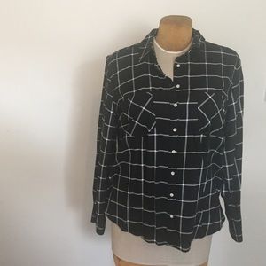 Black and White Striped Button Down