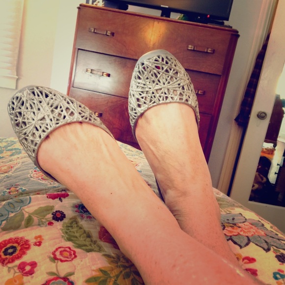 Silver size 9 Melissa Jellies