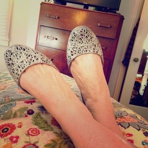Silver size 9 Melissa Jellies