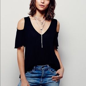 Free People Cold Shoulder Tee