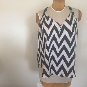 Sheer Black and White Chevron tank