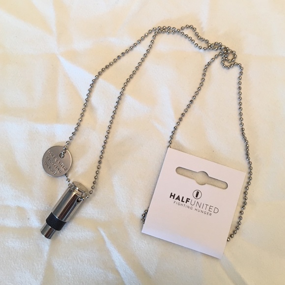 Half United Silver and Black Bullet Necklace - Picture 2 of 3