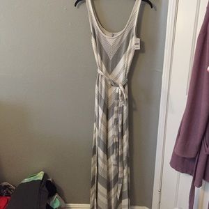 Brand new Stripped gray and white maxi dress