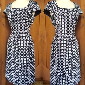 NICE Tailored Navy/White Cap Sleeve Dress