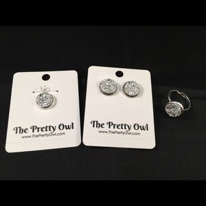 $15 for all 3 12mm silver plated Druzy set