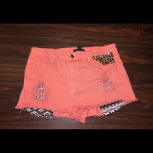 Distressed High Waisted Forever 21 Shorts