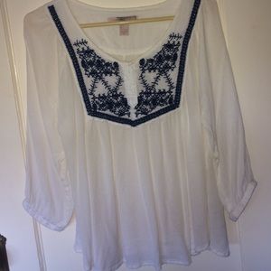Boho gauzy peasant blouse
