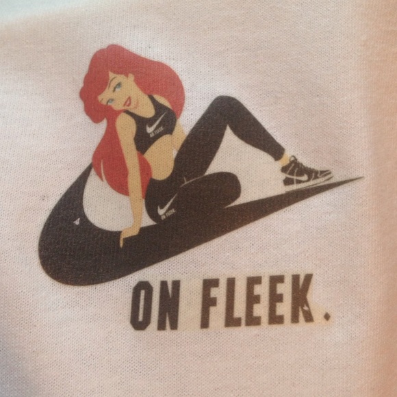 Plain white Disney Ariel on fleek shirt