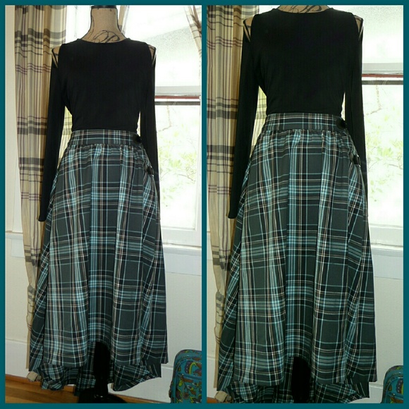 Green plaid skirt