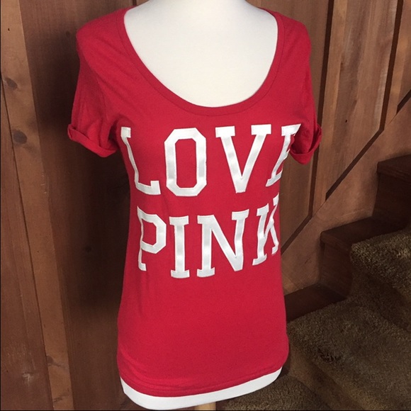 Red "Love Pink" Short Sleeve Shirt
