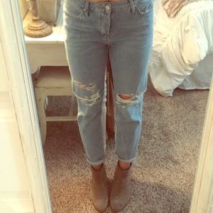 Topshop Distressed Boyfriend Jeans