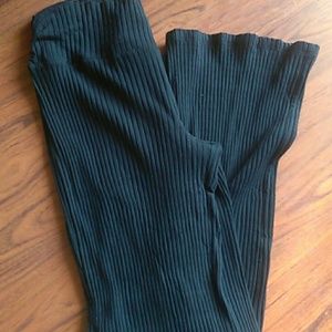 Black texture cotton pants