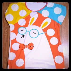 Adorable Soft Bunny with Glasses Nightgown