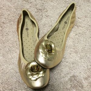 New in box gold ballet flats