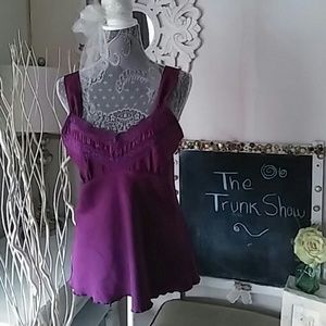 Pretty Silky Lacey PURPLE Tank Size MEDIUM