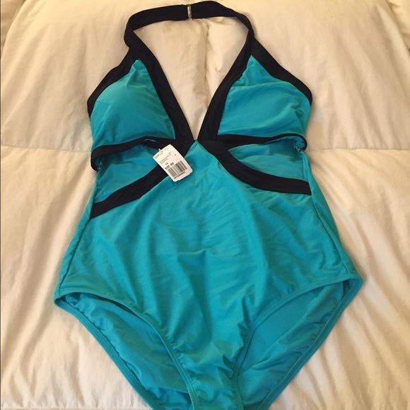 NEW-Sexy Jade and Black one piece swimsuit.
