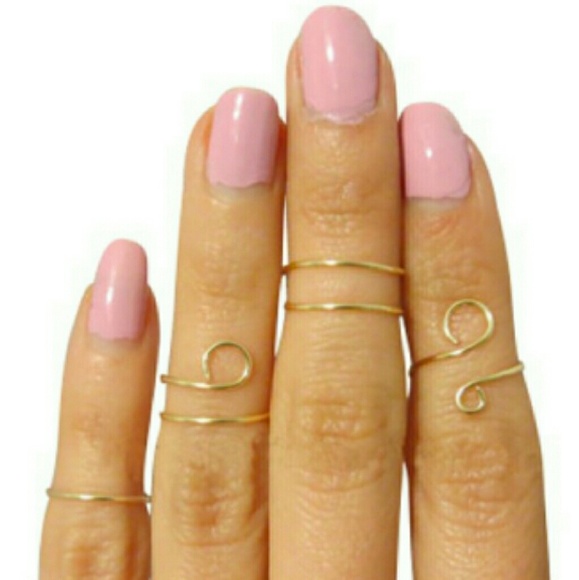 Set of 4 gold plated midi rings