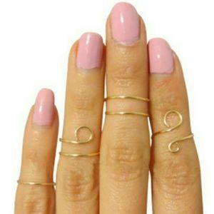 Set of 4 gold plated midi rings