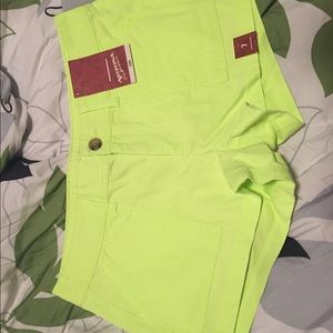Lime green/yellowish chino shorts never worn