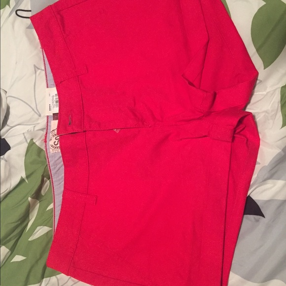 Red chino shorts never worn
