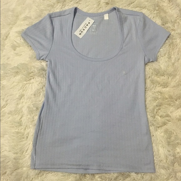 Pacsun Baby Blue Low Cut Tee