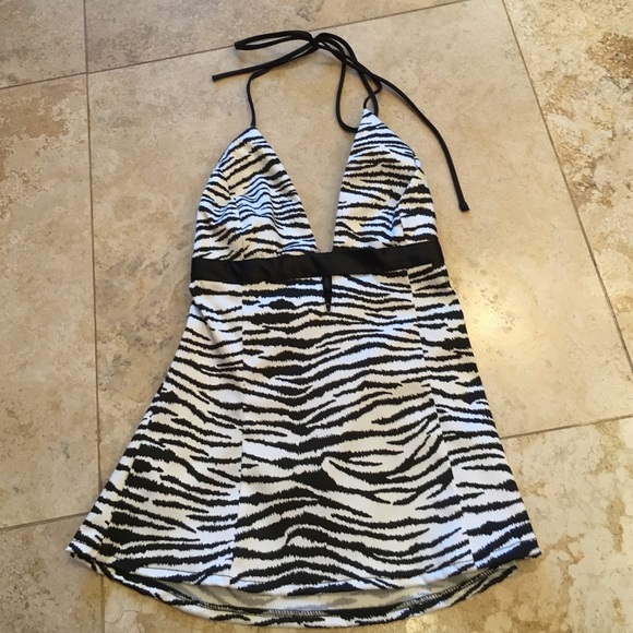 Guess Halter Top in Zebra Print