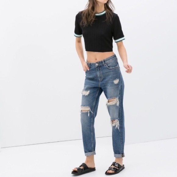 ZARA high rise boyfriend jeans