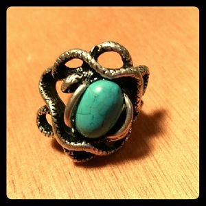 Medusa Snakes Teal Ring