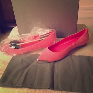 Authentic Alexander McQueen metal toe flats
