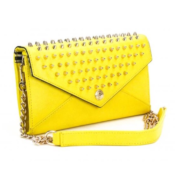 Rebecca Minkoff Yellow Studded Wallet On A Chain