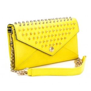 Rebecca Minkoff Yellow Studded Wallet On A Chain