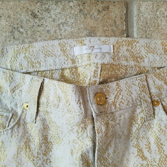 7 for Mankind Metallic Skinny Jeans