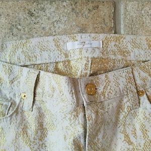 7 for Mankind Metallic Skinny Jeans