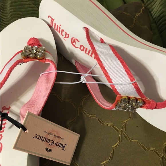 Brand New Juicy Couture Sz9-10 white/pink thong 3" - Picture 3 of 3